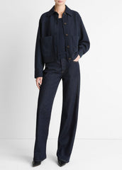 Double-Face Cropped Jacket in Jackets - COASTAL BLUE