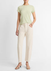 Pima Cotton-Blend '90s Shrunken T-Shirt in Short Sleeve - PALE FERN