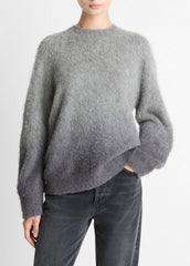 Ombré Alpaca & Wool-Blend Sweater in Crew Neck - GREY OMBRE