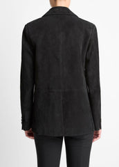 Suede Blazer in Blazers - BLACK