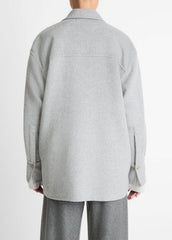 Double-Face Wool & Cashmere-Blend Shirt Jacket in Jackets - HEATHER GREY