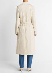 Padded Cotton Long Coat in Coats - WHITE TEA