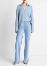 Colette High-Rise Fluid Satin Bias Pant in Trousers - PACIFIC