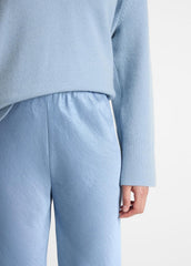 Colette High-Rise Fluid Satin Bias Pant in Trousers - PACIFIC