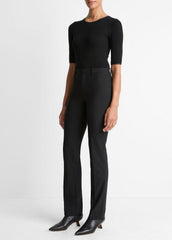 Cotton-Blend Slim Cigarette Pant in Trousers - BLACK