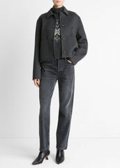Wool & Cashmere-Blend Short Jacket in Jackets - CHARCOAL