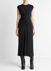 Jersey Wrap Midi Dress in Dresses - COASTAL BLUE