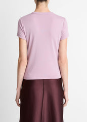 Pima Cotton-Blend '90s Shrunken T-Shirt in Short Sleeve - AMETHYST