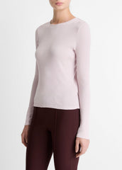 Ribbed Pima Cotton Long-Sleeve T-Shirt in Long Sleeve - IRIS QUARTZ
