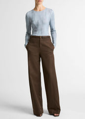 Washed Ombré Pima Cotton-Blend Long-Sleeve T-Shirt in Long Sleeve - AZURA WASH