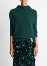 Plush Cashmere Funnel-Neck Sweater in Turtleneck - JUNIPER