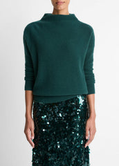 Plush Cashmere Funnel-Neck Sweater in Turtleneck - JUNIPER