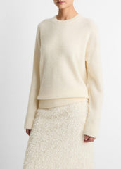 Plush Cashmere Crew Neck Sweater in Crew Neck - OFF WHITE