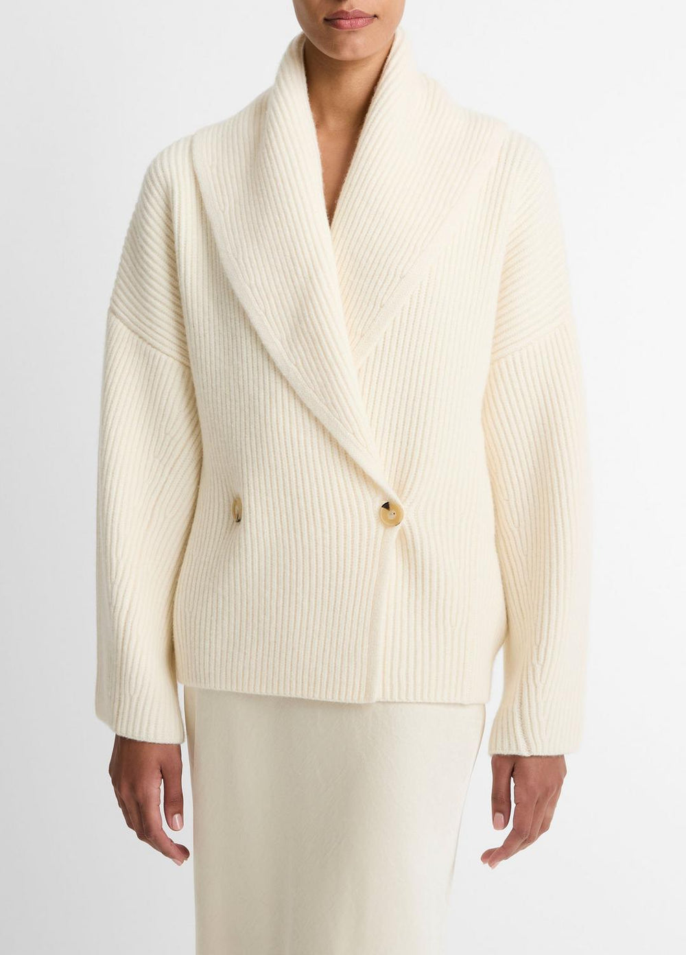 Wool-Blend Draped Sweater Coat in Sweaters - OFF WHITE