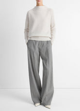 Plush Cashmere Funnel-Neck Sweater in Turtleneck - HEATHER PLATINUM