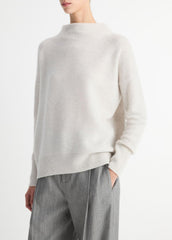 Plush Cashmere Funnel-Neck Sweater in Turtleneck - HEATHER PLATINUM