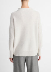 Plush Cashmere Funnel-Neck Sweater in Turtleneck - HEATHER PLATINUM