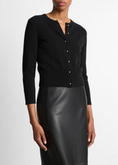 Metal-Button Wool & Cashmere-Blend Cardigan in Cardigans - BLACK