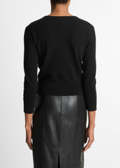 Metal-Button Wool & Cashmere-Blend Cardigan in Cardigans - BLACK
