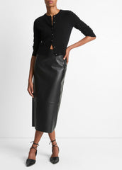 Metal-Button Wool & Cashmere-Blend Cardigan in Cardigans - BLACK