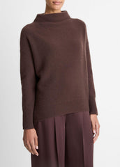 Plush Cashmere Funnel-Neck Sweater in Turtleneck - TRUFFLE