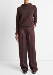 Plush Cashmere Funnel-Neck Sweater in Turtleneck - TRUFFLE