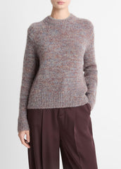 Marled Crew Neck Sweater in Crew Neck - COGNAC COMBO
