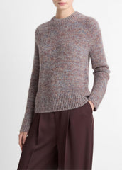 Marled Crew Neck Sweater in Crew Neck - COGNAC COMBO