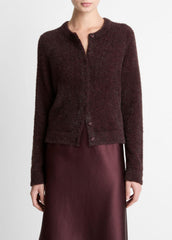 Metallic Eyelash Cardigan in Cardigans - OXBLOOD