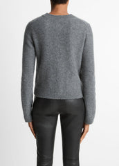 Plush Cashmere Shrunken Cardigan in Cardigans - HEATHER GRAPHITE