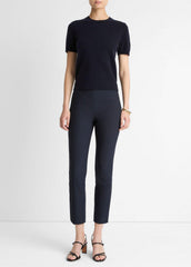 Wool & Cashmere-Blend Short-Sleeve Sweater in Crew Neck - COASTAL BLUE