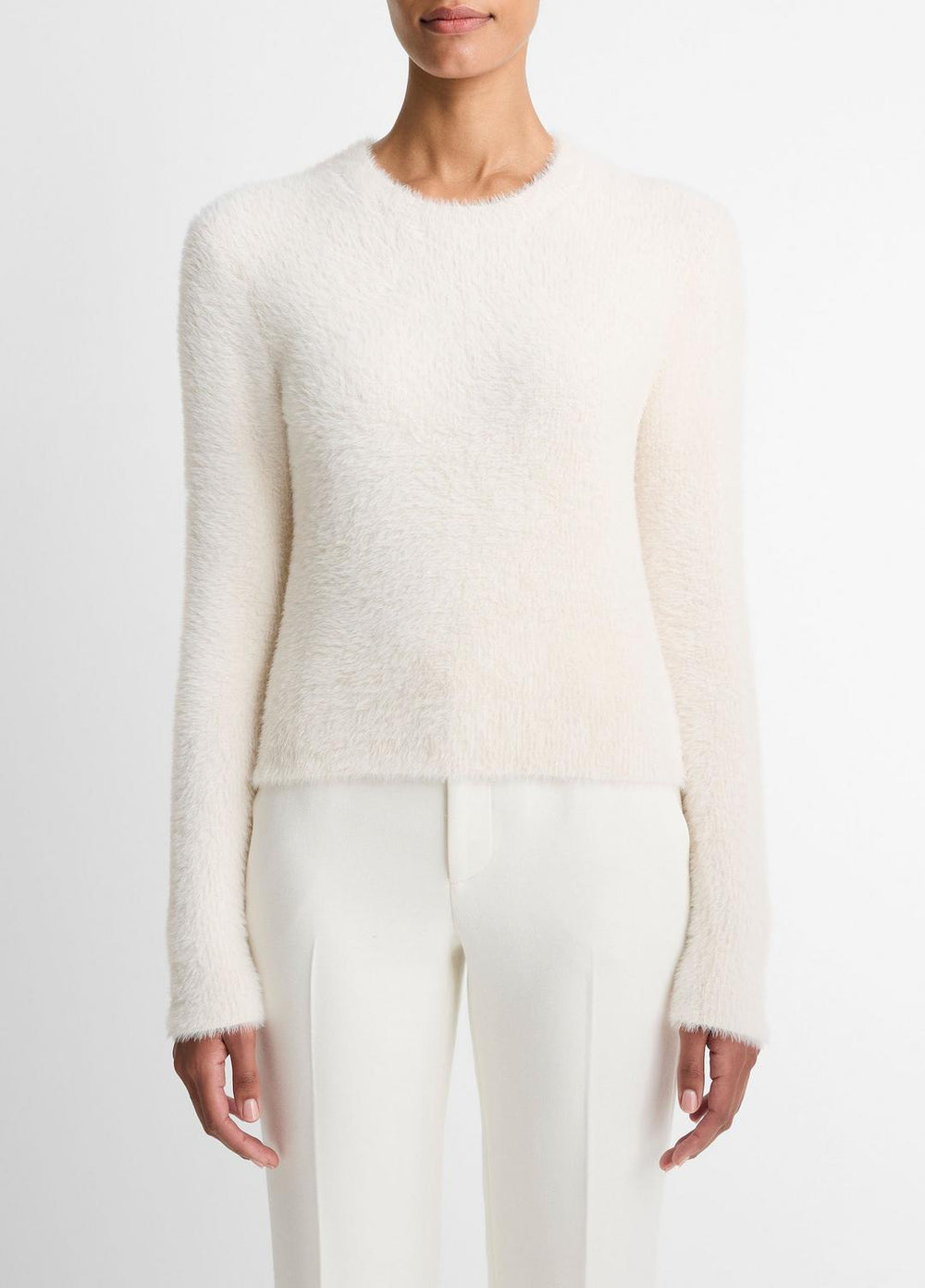 Eyelash Crew Neck Sweater in Crew Neck - CHIFFON