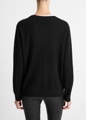 Cashmere Weekend V-Neck Sweater in V-Neck - BLACK