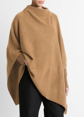 Merino Wool-Cashmere Funnel-Neck Poncho in Accessories - BISCOTTI
