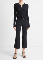 Ribbed Cashmere-Silk Cardigan in Cardigans - COASTAL BLUE