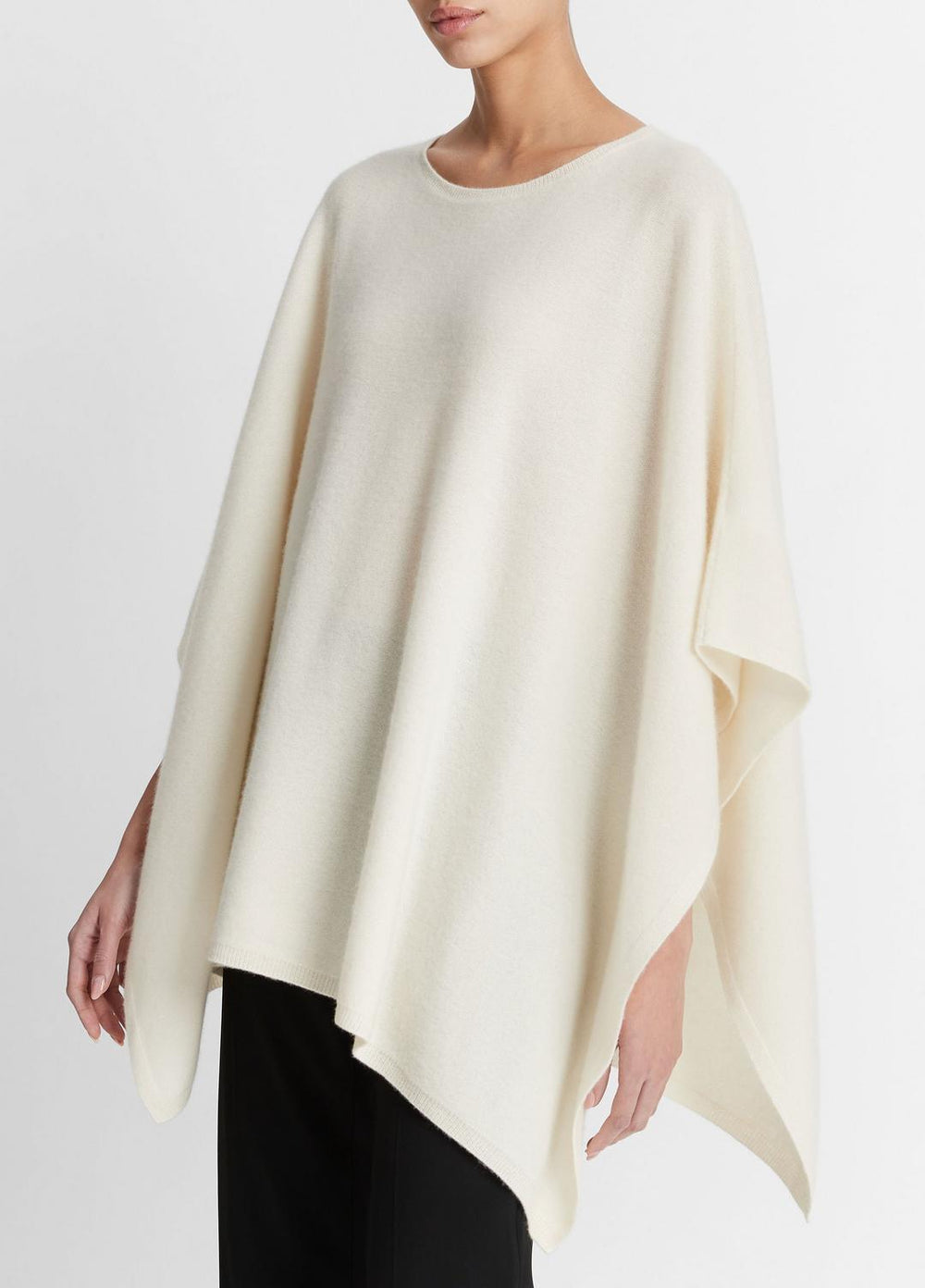 Reverse-Jersey Cashmere Boat-Neck Poncho in Sweaters - OPTIC WHITE