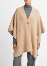 Wool and Cashmere Double-Face Cape in Sweaters - CAMEL GREY