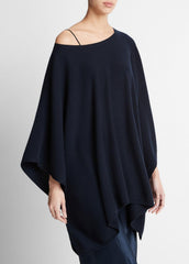 Reverse-Jersey Cashmere Boat-Neck Poncho in Sweaters - COASTAL BLUE