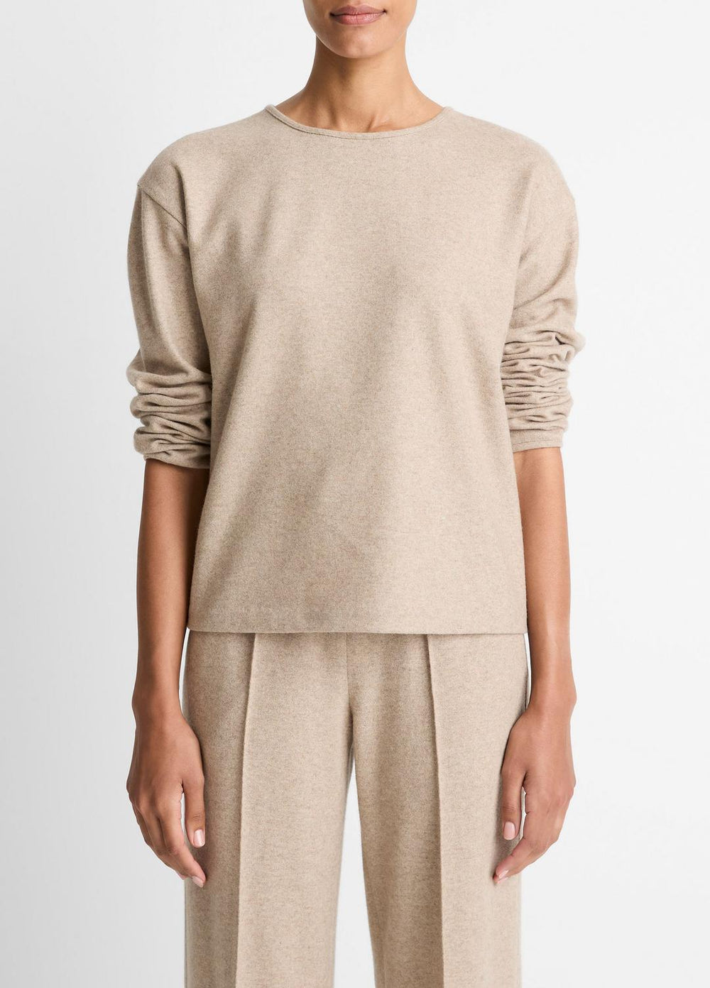 Italian Wool-Blend Lounge Pullover in Sweatshirts & Hoodies - HEATHER MARZIPAN
