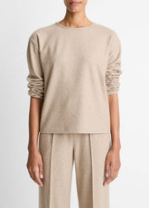 Italian Wool-Blend Lounge Pullover in Sweatshirts & Hoodies - HEATHER MARZIPAN