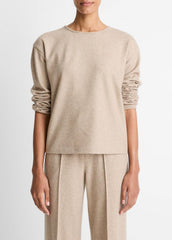 Italian Wool-Blend Lounge Pullover in Sweatshirts & Hoodies - HEATHER MARZIPAN