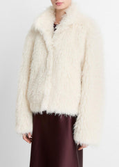 Shaggy Faux-Fur Jacket in Jackets - LIGHT CREAM