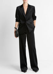 Italian Velvet Blazer in Blazers - BLACK