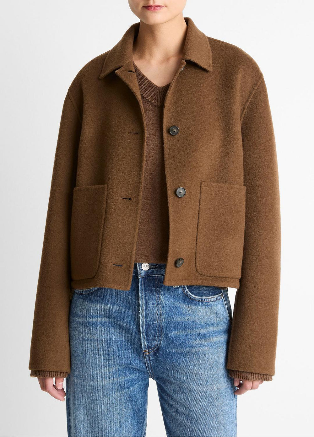 Wool & Cashmere-Blend Short Jacket in Jackets - HAZELNUT