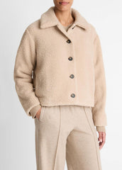 Collared Sherpa Jacket in Jackets - MARZIPAN