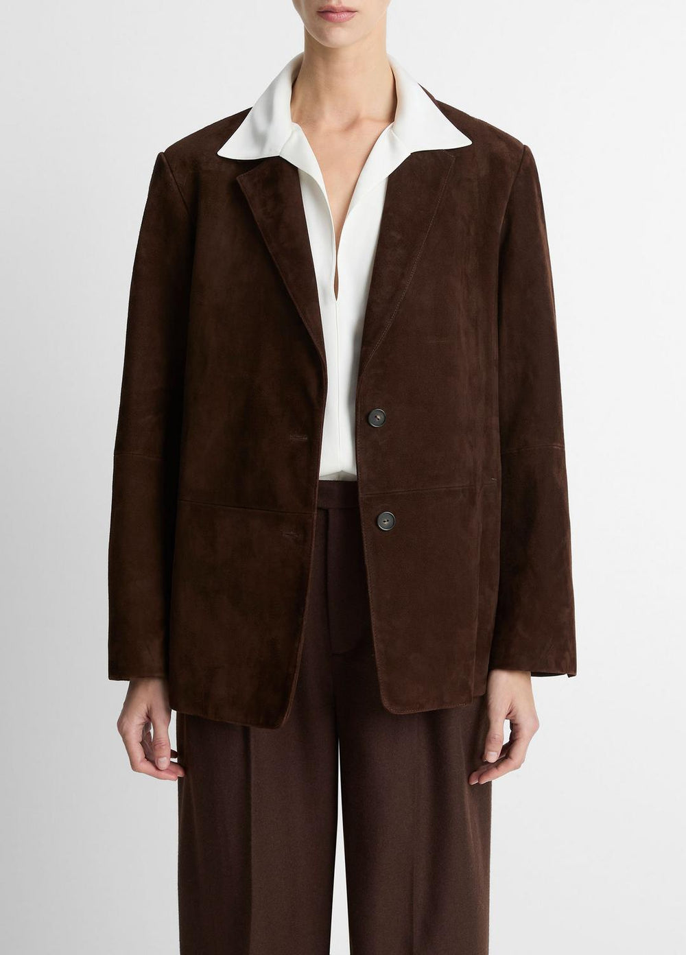 Suede Blazer in Blazers - CHOCOLATE