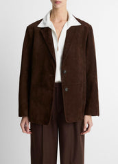 Suede Blazer in Blazers - CHOCOLATE