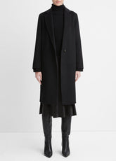Classic Wool-Blend Straight Coat in Coats - BLACK