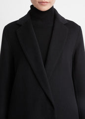 Classic Wool-Blend Straight Coat in Coats - BLACK