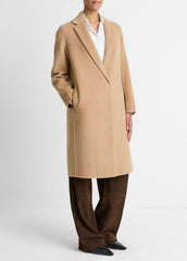 Classic Wool-Blend Straight Coat in Coats - CAMELLO